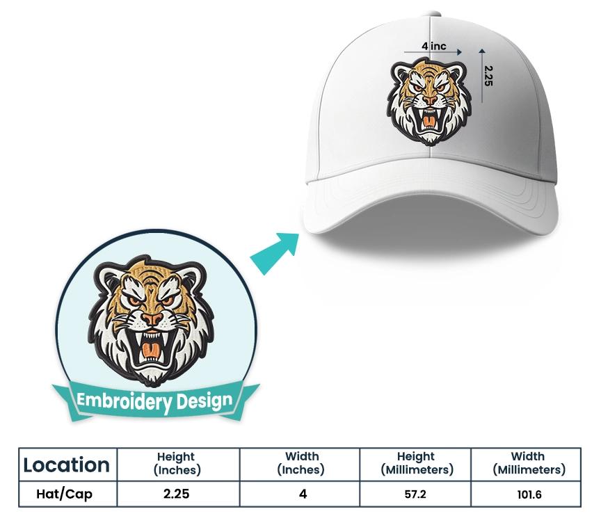 Embroidery Sizes for Hats
