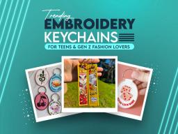 Trendy Embroidery Keychains